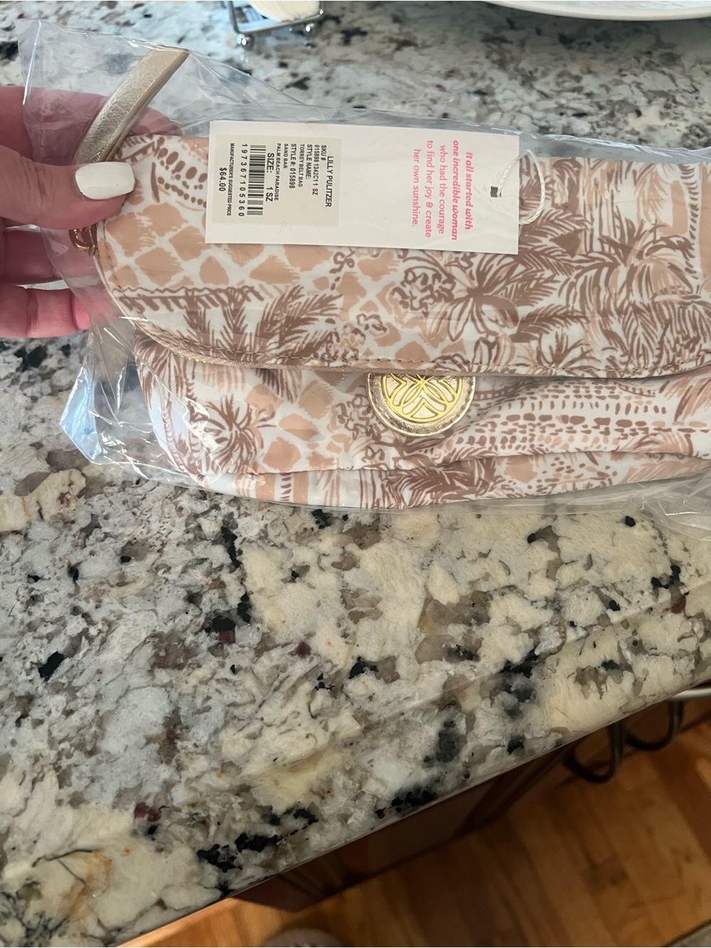 Lilly Pulitzer Palm Beach Paradise Belt Bag with Gold Medallion